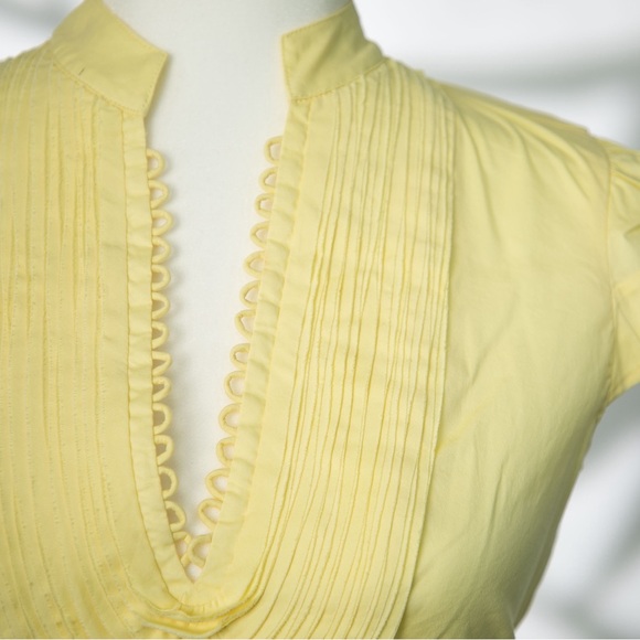 BCBGMAXAZRIA Size S Yellow Peplum Top (Never Worn) - Picture 3 of 5
